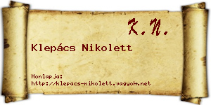 Klepács Nikolett névjegykártya