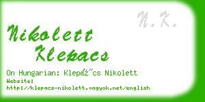 nikolett klepacs business card